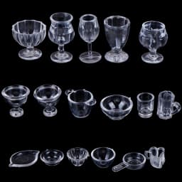 4Pcs-17Pcs 1:12 Scale Plate Cup Dish Bowl Tableware Set Dollhouse Miniature Toy Doll Food Kitchen Living Room Accessories