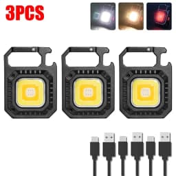 Outdoor Super Mini Portable LED Flashlight Keyring Rechargeable Multi Light Source Lamp with Magnet Bottle Opener Flashlight