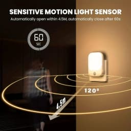 1/2Pc EU Plug Night Light with Motion Sensor, LED Night Light Socket with 3 Modes and 5 Brightness Dimmable for Bedroom