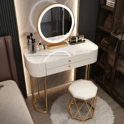 Glass luxury dressing table,household small modern minimalist dressing table,bedroom ins style storage cabinet, integrated table
