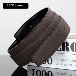 Luxury Belt Ultra-Thin Pointed Belt Headless Men And Women First Layer Cowhide Letter Buckle Replacement Buckleless Belts3.2/3.8
