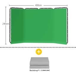 SH White Green Screen 2.4X4M Collapsible Chroma Key Backdrop Fabric Ultra-Quick Setup Birthday PartyBackground Photo Studio