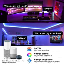 30M 12V WiFi Bluetooth RGB LED Strip Lights APP Music Sync Remote Control Led Tape Light Color Changing For Wall Room Decoration