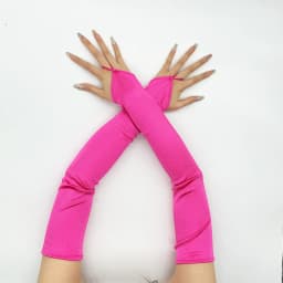 Women Satin Hook Finger Long Fingerless Gloves Bride's Wedding Dress Performance Party Retro Style Opera Etiquette Accessories