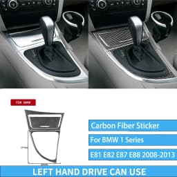 For BMW E81 E82 E87 E88 1 Series Interior Accessories 2008-2013 Gear Shift Knob Dashboard AC Outlet Carbon Fiber Cover Stickers
