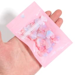 20pcs/lot Pink Clear Ziplock Bag Bow Tie Candy Cookies Packaging Bags Jewelry Ornament Beads Storage Pouches Gifts Snack Bag