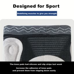 Pack of 2 Anti-Slip Grip Knitted Pattern Polyester Blend Knee Compression Sleeves - Patella Support Pads, Breathable Sports Protectors for Men & Women with Knee Pain Relief, Pack Of Two