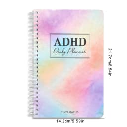 64 Sheets ADHD Daily Focus Planner A5 Notebook with Task Schedule Organizer Stickers for Neurodivergent Students Adults