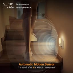 5 Brightness Levels, ON/OFF/AUTO Mode Night Light with Motion Sensor, Motion Activated Night Light