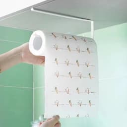No-Punching Paper Roll Holder Towel Rack Cling Film Storage Bathroom Hanging Shelf Kitchen Tissue Accessories Organizer