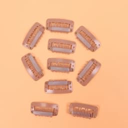 10Pcs 32Mm Hair Clips U-Shape Metal Clips For Hair Extensions 9-Teeth Wig Clip For Women Wig Accessories Black Brown Beige