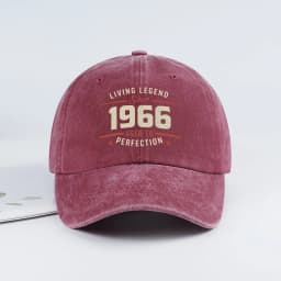 "Living Legend Since 1966" Washed Baseball Cap Adjustable Unisex Gift For 60th Birthday & Vintage Lovers