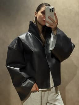 Women's Crocodile Pattern Short Leather Jacket Retro High Collar Zipper Loose Long Sleeve Jackets Lady Street Daily Wear 2026