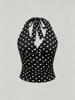Solid V-neck Backless Halter Crop Top for Women Summer Sexy Y2K Sleeveless Ruched Top Streetwear