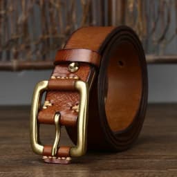 3.8CM Pure Cowhide High Quality Genuine Leather Belts for Men Brand Strap Male Brass Buckle Fancy Vintage Jeans Cowboy Cintos