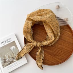 Simple Floral Scarves Triangle Headscarf Summer Outdoor Head Neck Sun Protective Scarf for Woman