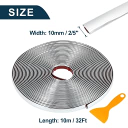 3M/5M Exterior Car Chrome Body Strip Bumper Auto Door Protective Moulding Styling Trim Sticker 6MM 8MM 10MM 12MM 15MM 20MM 30MM