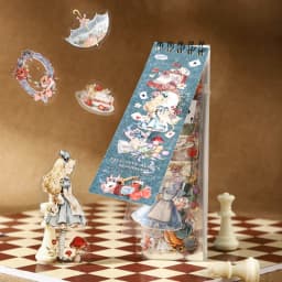 Journal GO 50pcs Die-cut Alice's Wanderland Waterproof PET Stickers for Bottle Cup Journaling Card Planner Decor Scrapbook Decor