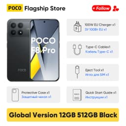 Original POCO F8 Pro Global Version 5G Smartphone Snapdragon 8 Elite 6.59" AMOLED Display 50MP 6210mAh Battery 100W HyperCharge