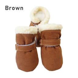 4Pcs/Lot Winter Thick Warm Dog Shoes Soft Plush Non-slip Waterproof Snow Boot Puppy Outdoor Walking Shoes Pet Accessories