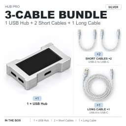HMLAB ZNEO Gaming USB Hub - 2-to-3 Port, 8K Hz, Independent Power, With Screen, Trendy for Gaming Ambience Desk Setup