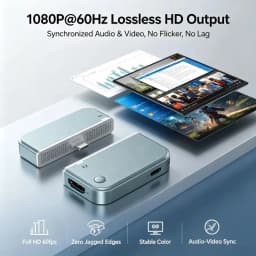 HDMI-Compatible Wireless Receiver 50M Type C Transmitter 1080P 60Hz Lossless Audio for Home Theater Gaming Exhibition