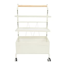 Storage Rack Trolley White/Black Rust-Resistant Food Trolley with Wheels for Kitchen/Living Room/Bedroom/Dormitory/Bathroom