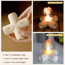 Mini Campfire Simulation Flame Night Light USB Rechargeable Table Lamp LED Candle Lamp Bedroom Decor Atmosphere Lamp Gift