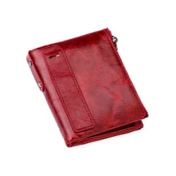 Genuine Leather Short Men RFID Wallets Name Engraving Leather Card Holder Brand Men Retro Coin Pocket Zipper Male Wallet