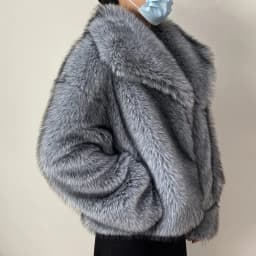 Women's Plus Size Winter Fur Coat Fox Large Lapel Loose Short Top Elegant Warmth for Cold Weather