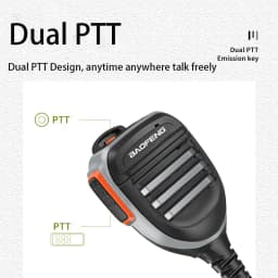 Baofeng UV-5R Microphone Shoulder Speaker 2 Pins for Walkie Quansheng uv-k5 uv-k6 UV-5R/UV-82/UV-16/TH UV8000D Two Way Radio