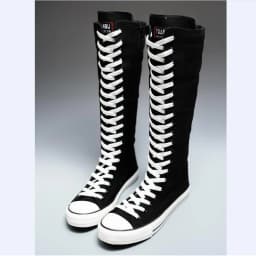 2025 New High Top Canvas Shoes for Women's Korean Edition Long Boot Lace-Up Zipper Comfortable Boot Zapatos De Mujer Tendencia