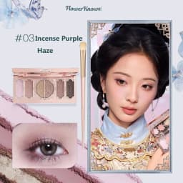 Flower Knows Midsummer Fairytales Embossed Five Color Pressed Glitter Eye Shadow Natural Shimmer Pigment Eye Shadow Pallete