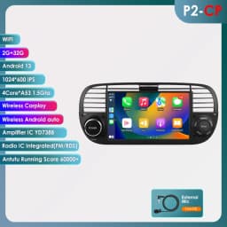 Android auto Car Radio Player For FIAT 500 Abarth 2007-2015 Multimedia GPS Navigation autoradio Support Carplay Octa Core 7862