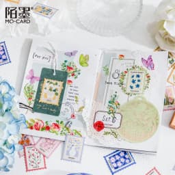 45 Pcs/pack Stamp Style Flowers Stickers Set For Journal Planner Diy Crafts Scrapbooking Embelishment Diary
