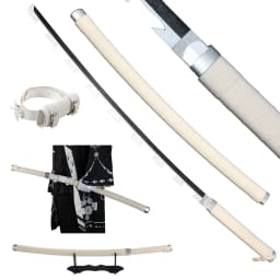 41 inch Demon Slayer Samurai Katana Sword With Belt And Holder Tanjiro Halloween Cosplay Props Decoration