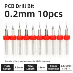 TOOLEYE 10pcs 0.1-1.0mm PCB Drill Bit Micro Carbide Drill Bit Printed Circuit Board Wood Modeling Mini CNC Metal Drill Bit Set