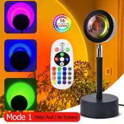 16 Colors Sunset Light USB LED Projection Desk Lamp Remote RGB Night Light Ambient Lighting for Photography Party Room Decor