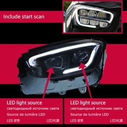 AKD Head Lamp for Benz GLC260 W253 2016-2022 LED Headlight GLC300 GLC GLC350 DRL Turn Signal High Beam Angel Eye Projector Lens