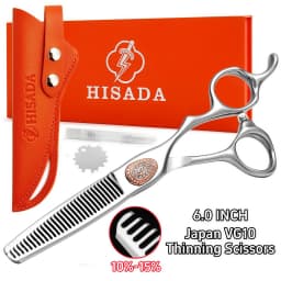 HISADA New Barber Scissors, 6.3-7.0 inch Professional Hair Cutting Scissors, Blind Hole Design Salon Scissors, Ergonomic Comfort
