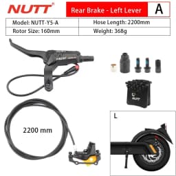 NUTT Electric Scooter 4 Piston Hydraulic Disc Brake Power-off Oil Disk for Zero 10X/11X, Vsett 10+/9+, Kaabo Wolf Warrior 11