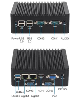 Helorpc Industrial Mini PC N2840/J2900 Support WIN10 LINUX with 2xGigabit LAN 5xUSB2.0 1xUSB3.0 4xDB9 COM 1xHDMI 1xVGA Computer