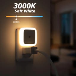 Sensor LED Mushroom Night Light,US/EU Plug in Wall Lamp with Auto Dimmable Warm Yellow Light for Kids Adult Bedroom,Bathroom