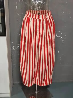 LGRQ Office Lady Casual Trousers Elastic High Waisted Striped Fashionable Wide Leg Pants 2026 Summer New Women's 19DB1959
