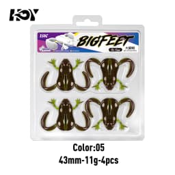 Kingdom 4pcs High Elastic TPE Frog Fishing Bait 34mm 6.2g 43mm 11g Floating Silicone Swimbait Bass Lure For Freshwater Fishing