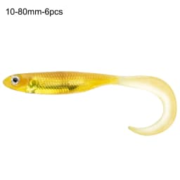 5pcs/6pcs Silicone Soft Lures 80mm 100mm Artificial Fishing Soft Lures Grub Tail Shad Swimbait Rubber Fishing Baits For Bass