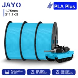 JAYO 3*1.1KG PLA + Filament 1.75MM PLA Plus 3D Printer Filament 1.1KG/roll For FDM Neatly Wound Coloful 3D Printing Material for 3D Printer & Pen