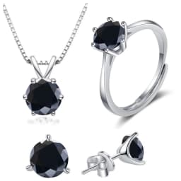 4CT 925 Sterling Silver Jewelry Set VVS1 Full Moissanite Pendant Necklace Ring Earrings for Women Fashion Dating Accessories