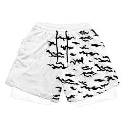 3D Print Anime Shorts Men Bilayer 2-In-1 Sports Shorts Fitness Basketball Shorts,Double-Layer Design Quick-Drying and Breathable