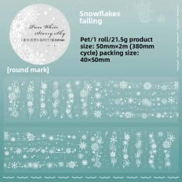 5x200cm Pure White Cute PET Die-Cut TapeStickers Lovely Bow Bubble Star Stickers for Journal Scrapbook DIY Phone Case